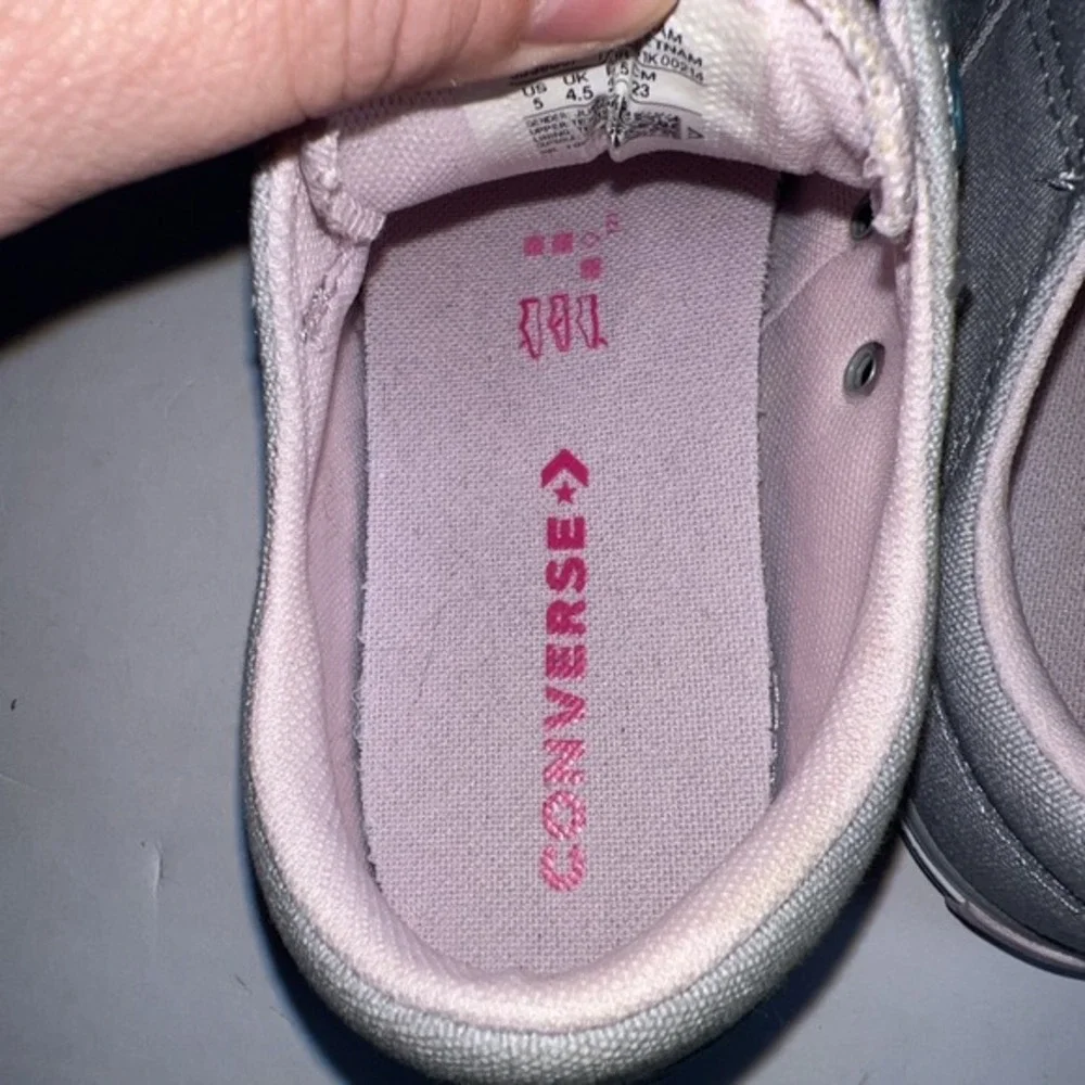 Converse Maddie Slip Junior Sz 5 Youth EU 37.5 Pink Gray Taylor Low Top Sneakers